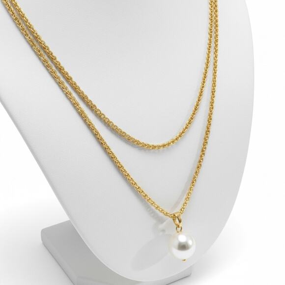 INC International Concepts Gold-Tone Layered Necklace with Pearl Pendant - Picture 2 of 5